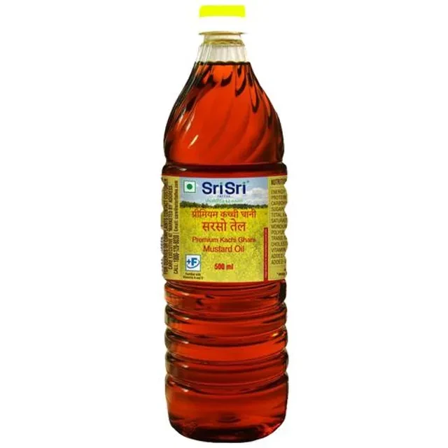 Sri Sri Tattva Premium Kachi Ghani Mustard Oil, 500 ml Bottle-1.webp